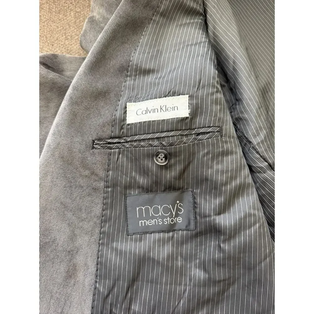 Calvin Klein Macys Mens 46R Micro Corduroy Gray Sport Coat Jacket Blazer